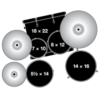 Alternative view of Gretsch GE4-E825 B Energy  - 5 Piece 22" Drum Kit w/ Kick and Hardware