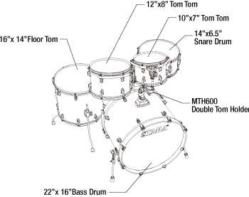 Alternative view of Tama CL52KRS-CFF - Superstar Classic 5 Piece 22" Drum Kit (Coffee Fade)