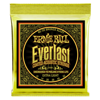 Ernie Ball 2560 - Everlast Coated 80/20 Bronze Acoustic Guitar Strings (10-50 Gauge) - EXTRA LIGHT