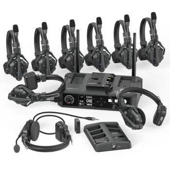 Hollyland Solidcom C1-HUB8S - Full-Duplex Wireless DECT Intercom System with 9 Headsets and HUB Base