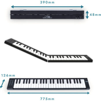 Alternative view of Carry-On FP49T BK - 49 Key Touch Sensitive Folding Piano w/ Rechargeable Battery (Black)
