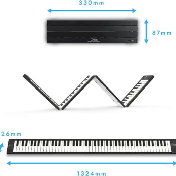 Alternative view of Carry-On FP88T BK - 88 Touch-Sensitive Keys Folding Piano (Black)