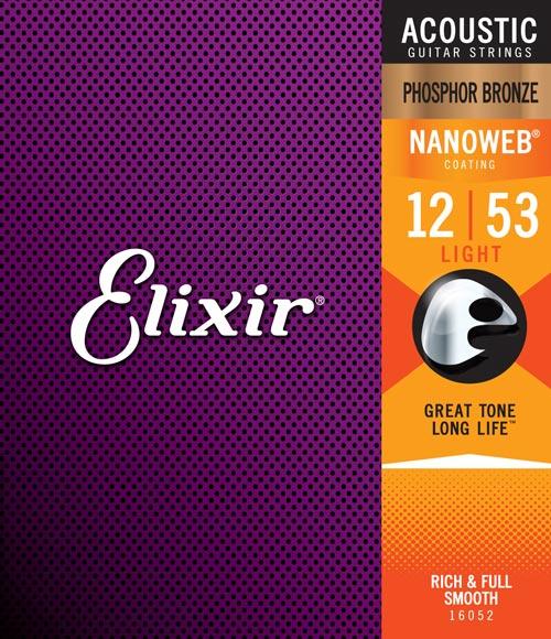 Elixir 12-53 - Acoustic Phosphor Bronze Strings w/ Nanoweb Coating
