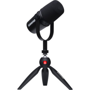 Shure MV7-K- Bundle - Podcast Microphone Kit w/ Mini Tabletop Tripod