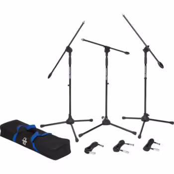 Samson BL3-VP - 3-Pack BL3 Ultra-Light Boom Mic Stand w/ 3x Mic Cables + Carry Bag