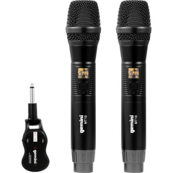 Gemini GMU M200 - Dual Wireless UHF Handheld Microphone System with Plug-In Receiver