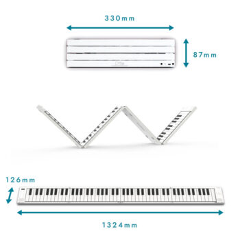 Alternative view of Carry-On FP88T BK - 88 Touch-Sensitive Keys Folding Piano (White)